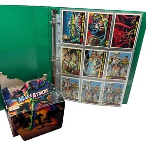 1994 Sci-Fi Horror Topps Mars Attacks Trading Card Lot 180+ Cards & Box Multi